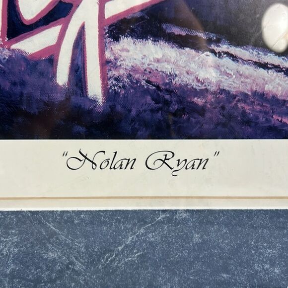 Nolan‎ Ryan Autographed signed Texas Rangers 1992 Angelo Marino framed poster - Picture 3 of 14